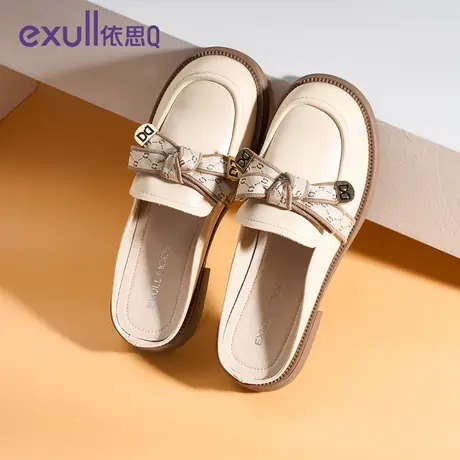 exull依思q女穆勒鞋包头半拖鞋女秋外穿年新款英伦爆款凉拖女鞋子商品大图