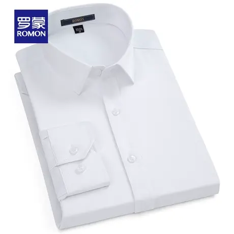 【弹力易打理】罗蒙长袖衬衫男2023春秋新款中青年工装免烫衬衣图片
