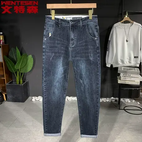 秋季款男士牛仔裤男直筒宽松潮流百搭青年潮牌帅气休闲裤子男商品大图