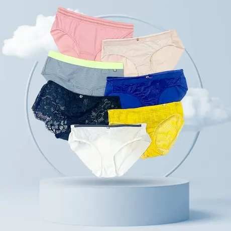 WONDERBRA【专享7条内裤】组合蕾丝纯棉底裆透气无压内裤商品大图