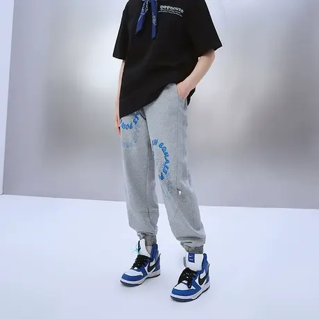 YEP灰色运动裤女宽松束脚春秋直筒显瘦休闲卫裤ins潮欧货炸街商品大图