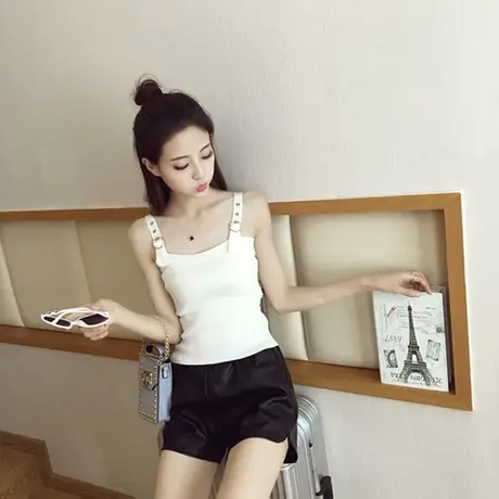 小吊带背心女百搭2024新款秋季黑色内搭针织无袖打底性感上衣外穿图片