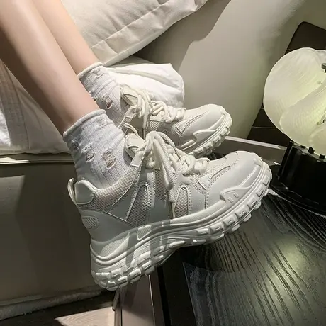 内增高老爹鞋女2024春季新款爆款厚底网红百搭显脚小休闲运动鞋子图片
