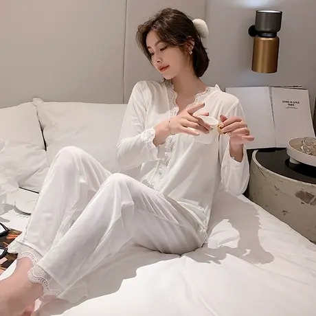 睡衣女春秋两件套长袖金丝绒可外穿ins风网红爆款家居服2020新款图片