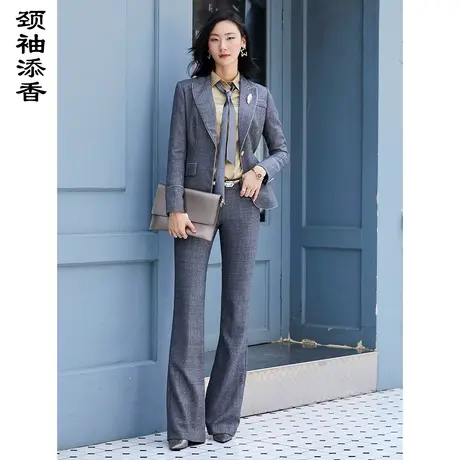 颈袖添香2023春秋新款职业女裤气质时尚羊毛修身女士商务女装图片