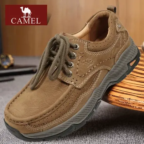 Camel/骆驼男鞋秋冬季低帮真头层牛皮舒适户外鞋轻便男式休闲鞋子商品大图