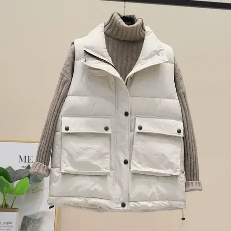 羽绒棉马甲2023年秋冬新款马甲女中长款宽松外套马夹背心女坎肩潮图片