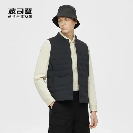 波司登男款短款双层织造轻薄轻便羽绒背心鹅绒马甲图片