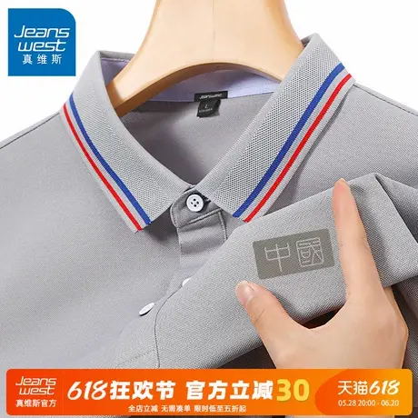 GV真维斯男装短袖polo衫夏冰丝速干男式高端商务中老年爸爸t恤男C图片