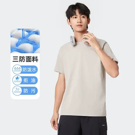 骆驼男装T恤短袖夏季2025年新款透气纯色纯棉上衣女休闲潮打底衫商品大图