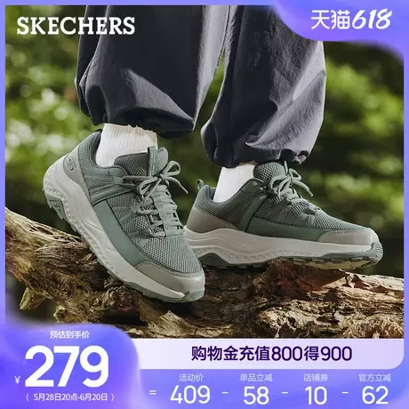 Skechers斯凯奇夏男健步鞋厚底耐磨休闲运动鞋跑步鞋软底舒适透气商品大图