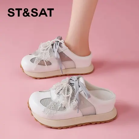 星期六包头半拖鞋女2025夏季新款女款夏天外穿爆款透气德训凉拖鞋图片