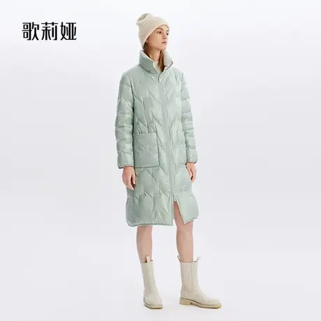歌莉娅长款羽绒服女冬季新款两面穿轻薄保暖鹅绒服外套1ACC8D550商品大图