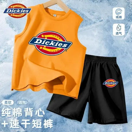 Dickies童装男童套装儿童薄款运动背心男孩夏季足球训练无袖t恤A商品大图