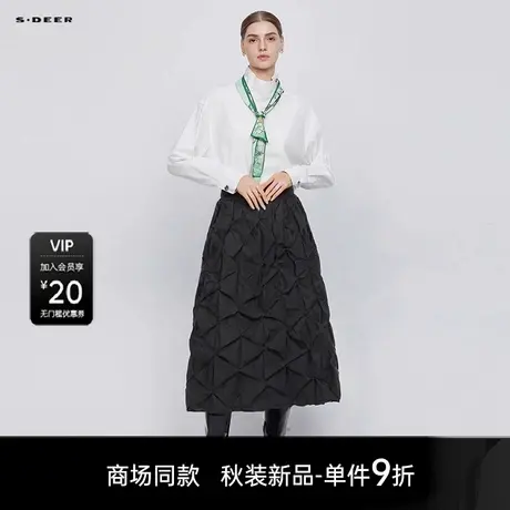 【商场同款】sdeer圣迪奥女时尚高腰不规则立体裁剪长裙S25381103图片