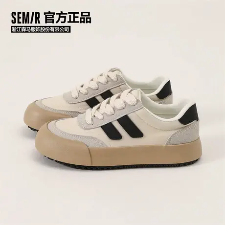 Semir官方正品德训鞋子女秋季新款厚底增高休闲百搭运动帆布板鞋图片