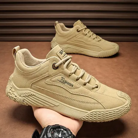 雨鞋秋季低帮防水鞋复古潮靴子时尚防滑厨师鞋百搭男士休闲皮面鞋商品大图