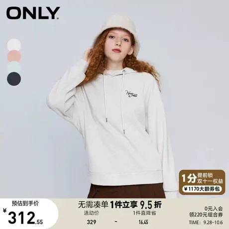 【买4免1】ONLY2023秋季新款时尚潮流休闲连帽落肩宽松卫衣女商品大图
