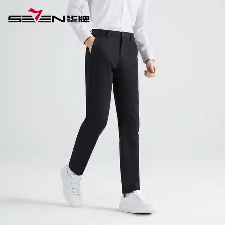 柒牌裤子男士2022秋冬季新款石墨烯蓄热磨毛男装直筒休闲梭织长裤商品大图
