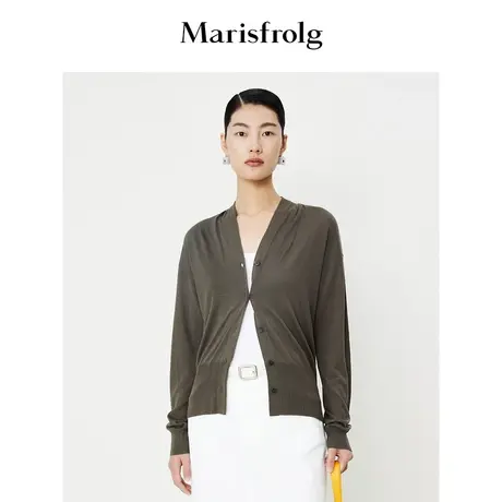 【商场同款】玛丝菲尔夏季新款桑蚕丝简约修身长袖针织开衫商品大图