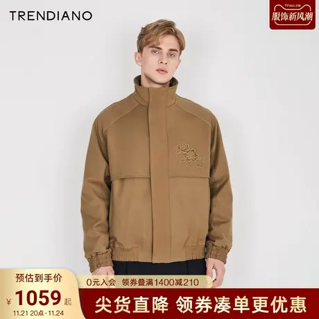 TRENDIANO苏绣联名系列2023新款春秋季新品男装时尚开衫外套休闲商品大图
