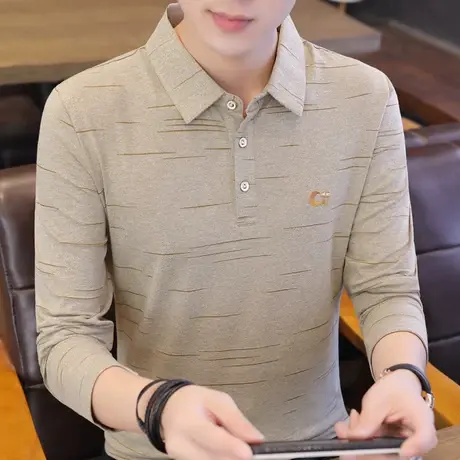 休闲装丅桖polo衫男青年长袖t恤男士秋装上衣服潮流带领体恤秋衣图片