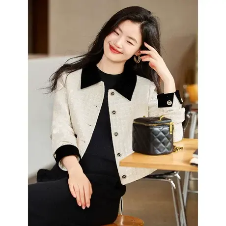 时尚气质百搭高级感2023年秋季新款女士短款温柔通勤小香风外套商品大图