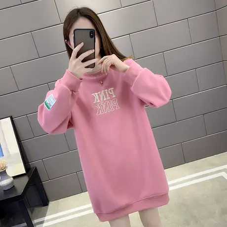 秋冬2022年新款春季女装中长款女士加厚加绒卫衣女洋气上衣潮冬厚图片