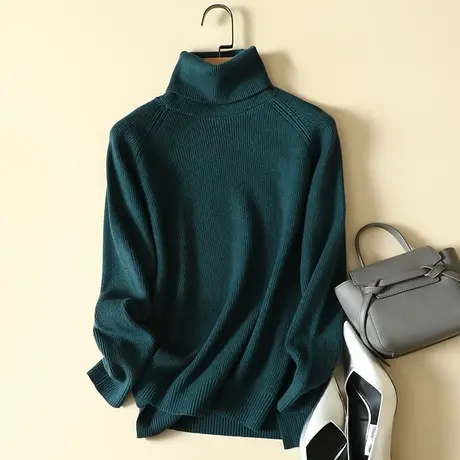 高领毛衣女内搭2023新款秋冬装慵懒风气质宽松外穿加厚打底针织衫商品大图