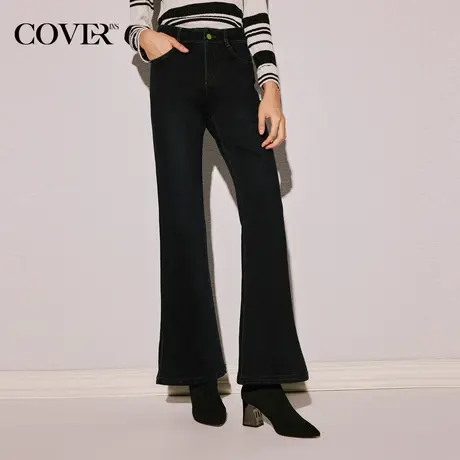 COVER冬季怀旧复古植绒弹力喇叭裤商品大图