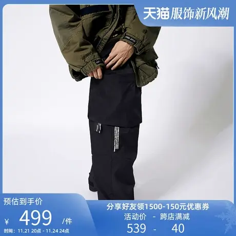 Aape旗舰店男装春夏字母印花工装口袋魔术贴裤脚休闲长裤6788XXH商品大图