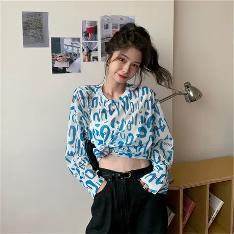 防晒衣内搭长袖扎染t恤女2023夏新款网纱打底衫薄款冰丝上衣罩衫图片