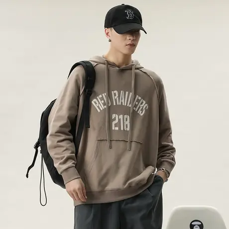连帽时尚卫衣男字母数字印花百搭卫衣时尚港风高档男士卫衣图片