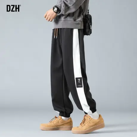 男士束脚拼接裤子男款秋季美式运动裤男潮牌休闲裤2024新款哈伦裤商品大图