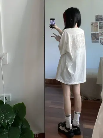 纯棉短袖t恤女立体字母夏季半袖宽松设计感小众复古美式街头上衣商品大图