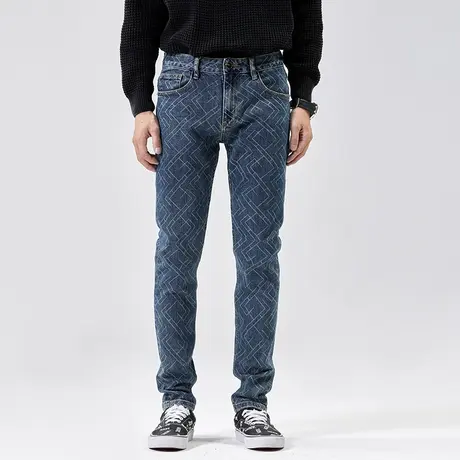 高端美式牛仔裤男2024新款宽松直筒春秋款潮牌潮流高街男士裤子商品大图