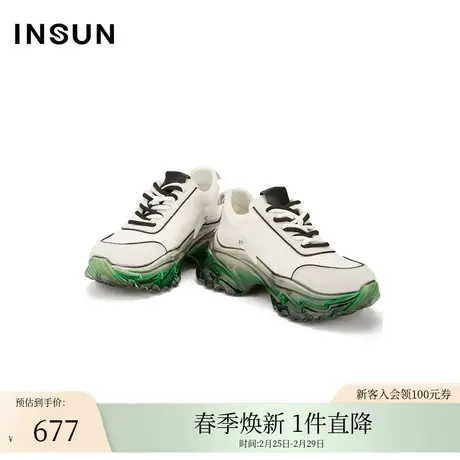 INSUN恩裳春季厚底增高撞色休闲运动鞋商品大图