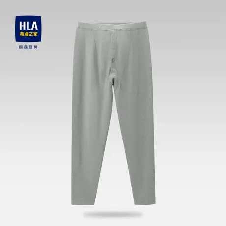 HLA/海澜之家双面拉毛秋裤秋新款含羊绒护膝贴片保暖裤子男图片