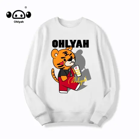 春秋季纯色卫衣女圆领百搭套头外套 日系简约宽松纯棉ins潮牌上衣商品大图