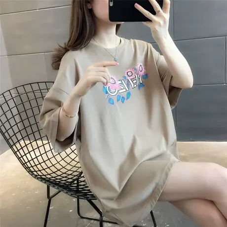 女士短袖t恤女装夏装2023年新款ins潮宽松印花打底衫早春款上衣棉图片