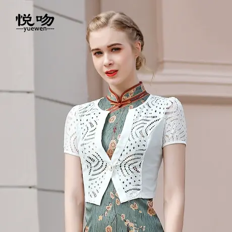 蕾丝小披肩夏百搭短款小外套时尚显瘦坎肩女短袖薄款开衫裙子外搭商品大图