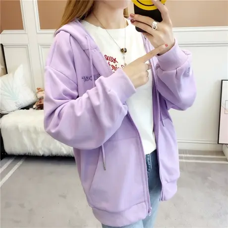 连帽ins卫衣女2023新款秋冬季加绒加厚学生韩版宽松bf慵懒风外套商品大图