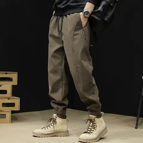 运动裤男春秋款灯芯绒大码秋季男款裤子男士2023新款休闲裤男秋冬商品大图