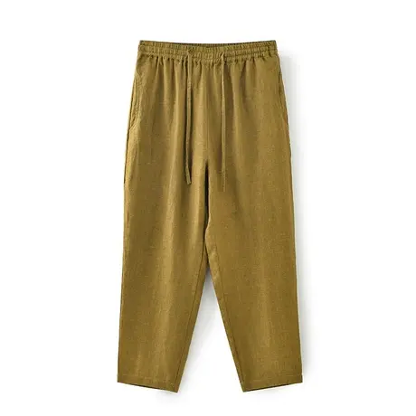 萨法瑞萨法瑞夏季新款亚麻男装休闲亚麻裤宽松透气九分裤小脚裤潮商品大图