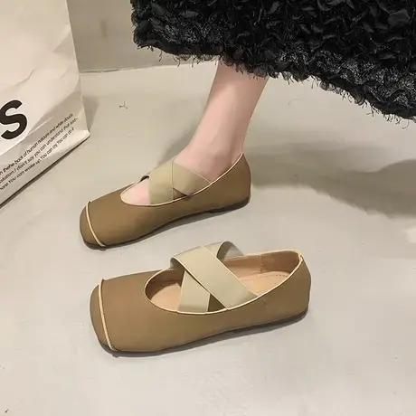 玛丽珍鞋女2024春秋新款单鞋轻便平底孕妇鞋休闲一脚蹬舒适奶奶鞋商品大图