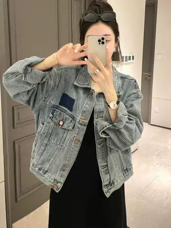 2023早春新款牛仔外套女蓝色小个子休闲宽松百搭长袖休闲夹克上衣商品大图