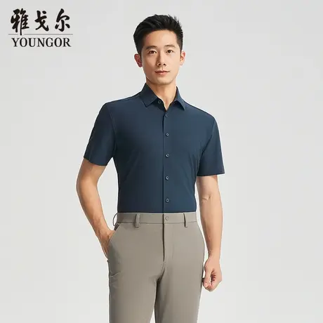 【商场同款】雅戈尔男士短袖衬衫春夏新款官方商务休闲短袖衬衫男图片