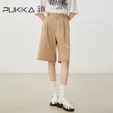 蒲PUKKA 原创设计女装2023夏季新品遮肉显瘦百搭宽松文艺飒爽短裤商品大图