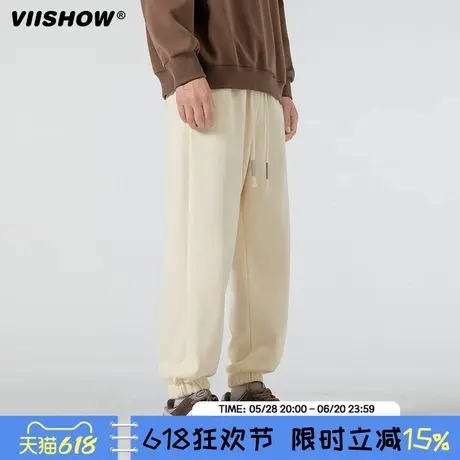 VIISHOW秋冬季新款卫裤男款束脚宽松抽绳运动裤美式新款潮牌裤子商品大图