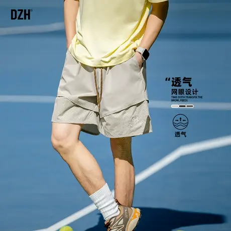 男士网眼运动短裤男夏外穿透气五分裤宽松2025新款运动裤大裤衩子商品大图